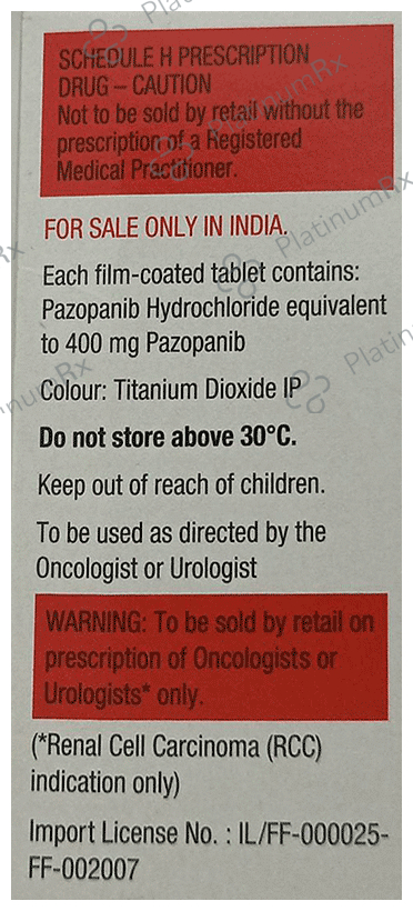 Votrient 400mg Tablet
