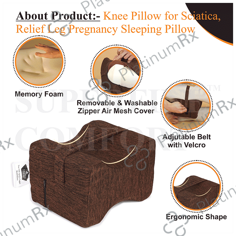 Superfine Comfort Memory Foam Orthopedic Knee Sleeping Pillow for Pregnancy thigh Support, Sciatica Pain Relief Pillow