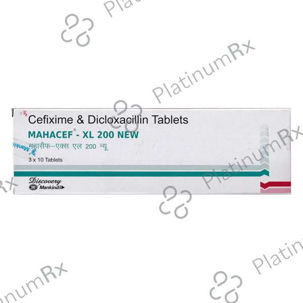 Mahacef XL 200/500mg New Tablet 10s