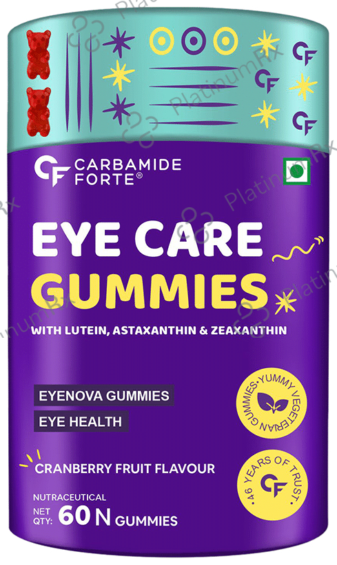 Carbamide Forte Eye Care Gummies with Lutein and Zeaxanthin Cranberry