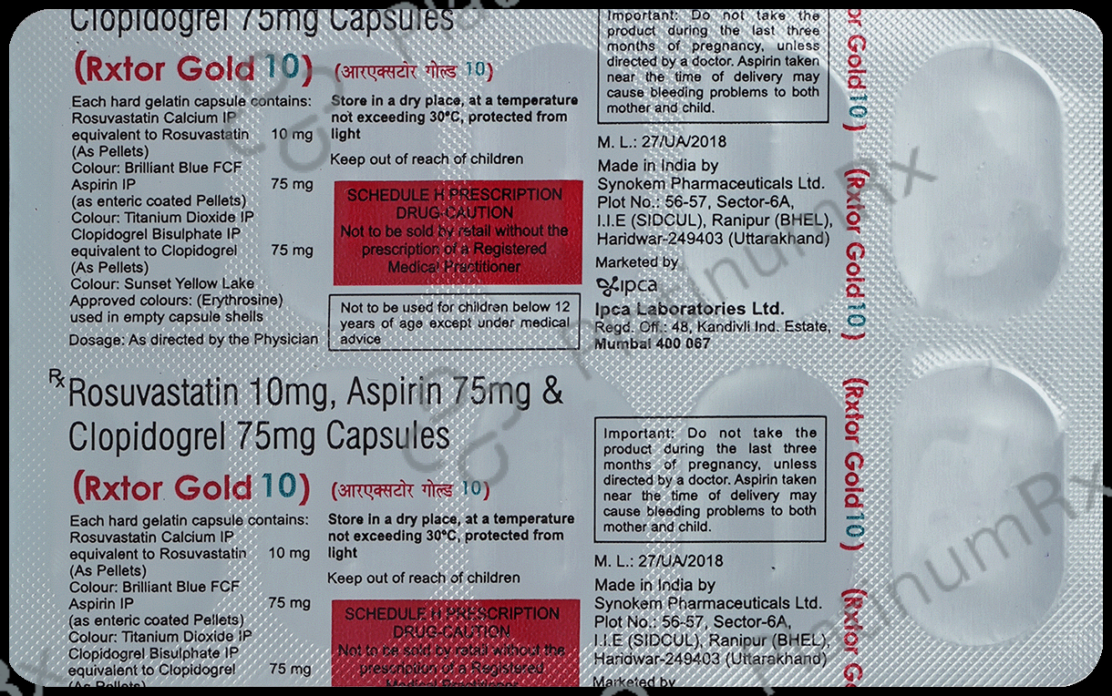 Rxtor Gold 10/75/75mg Capsule 10s