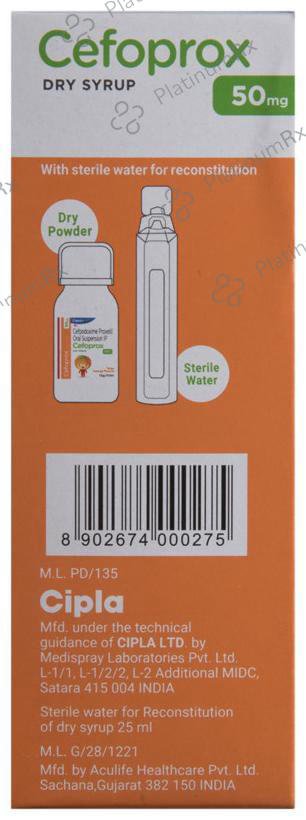 Cefoprox 50mg Dry Syrup 30ml