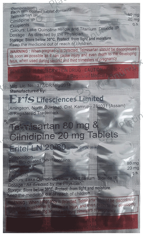 Eritel LN 20mg/80mg Tablet 15 tablets