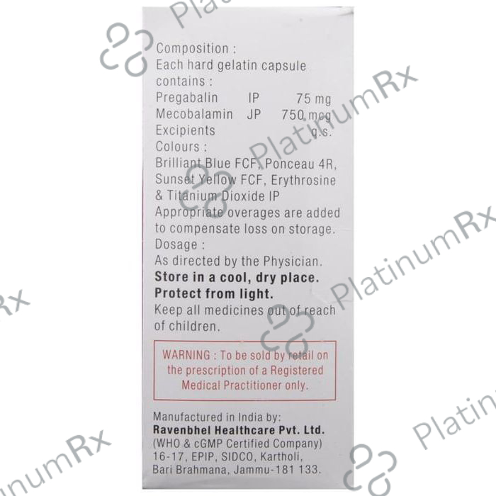 Pregaba M 750mcg/75mg Capsule 15s