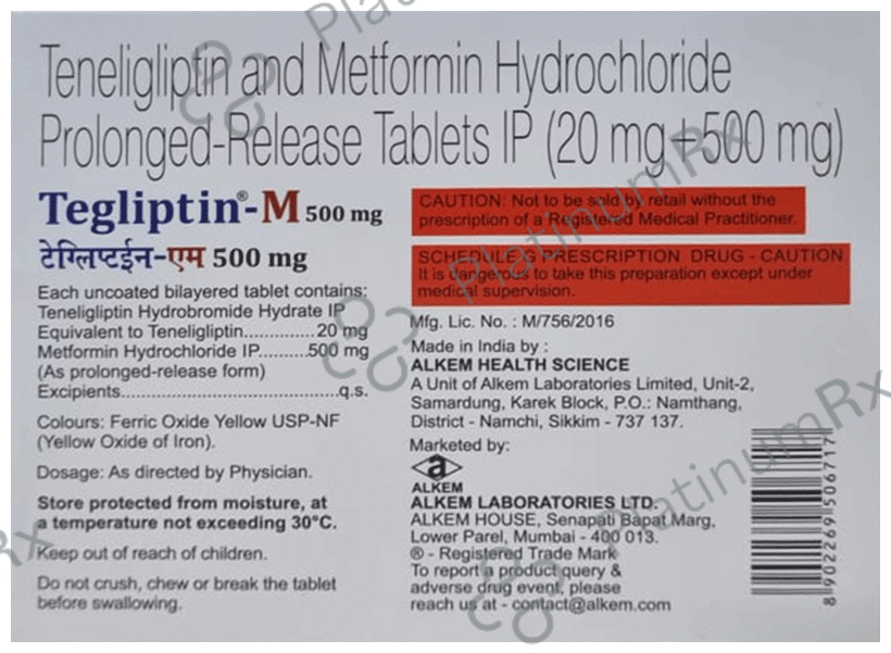 Tegliptin-M 500mg Tablet PR