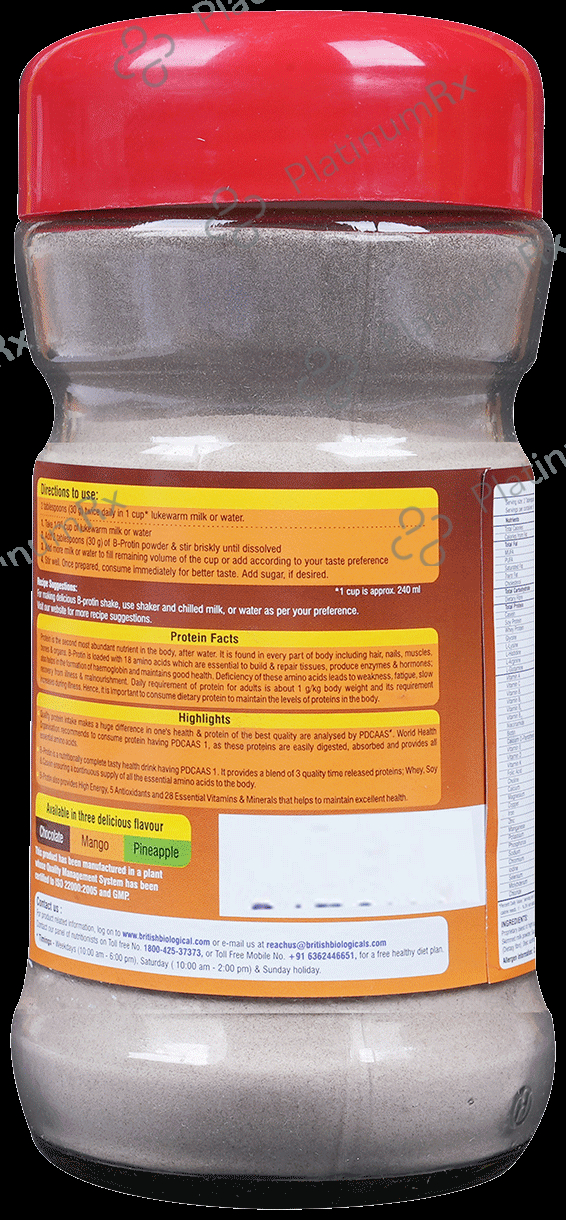 B Protin Powder for Complete Nutrition Flavour Chocolate 200gm