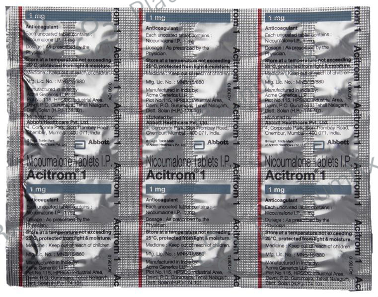 Acitrom 1mg Tablet 30s