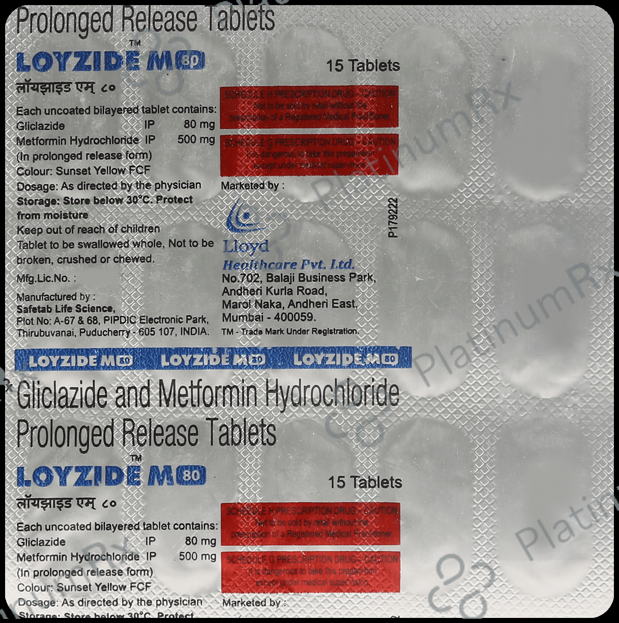 Loyzide M 80mg Tablet PR 15s