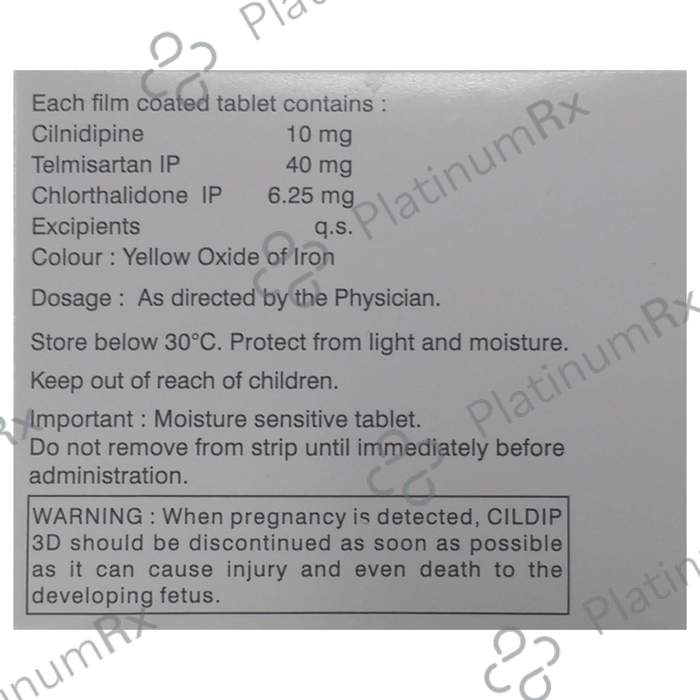 Cildip 3D 6.25/10/40mg Tablet 10s