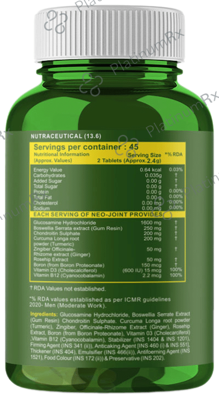Carbamide Forte Joint Support - With Glucosamine, Chondroitin & Vitamins for Joints, Cartilage & Muscle Health - Tablet
