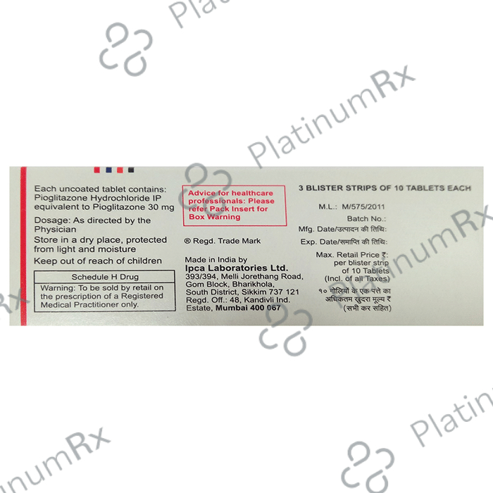 Piomed 30mg Tablet 10s
