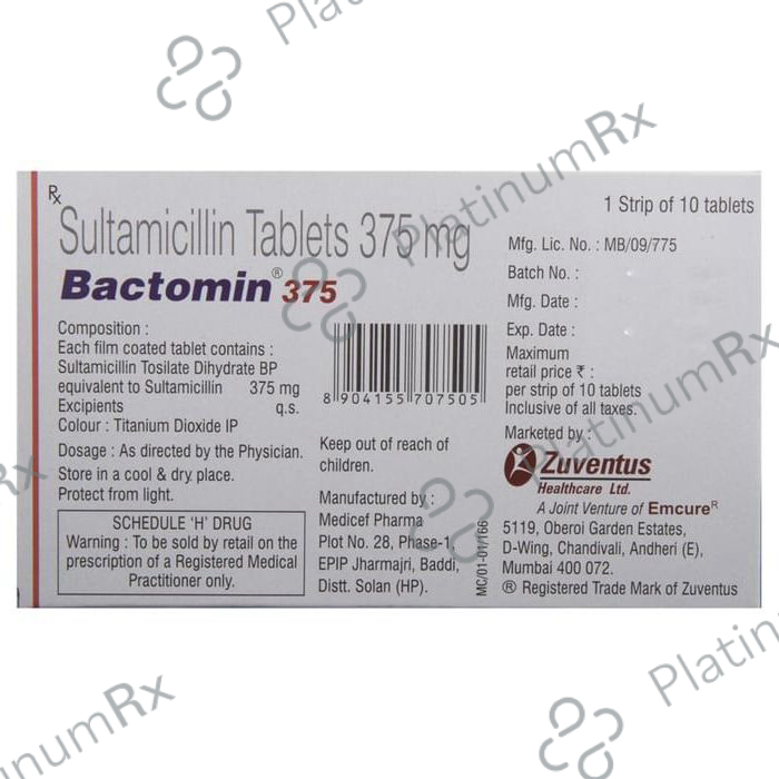 Bactomin 375mg Tablet 10s