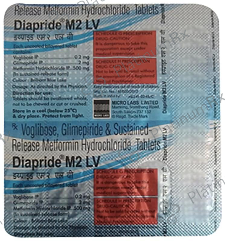 Diapride M2 LV 2/500/0.2mg Tablet SR 15s