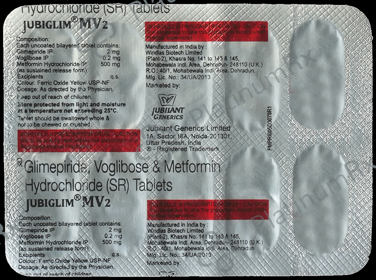 Jubiglim MV 2 Tablet SR 10 Tablet SR