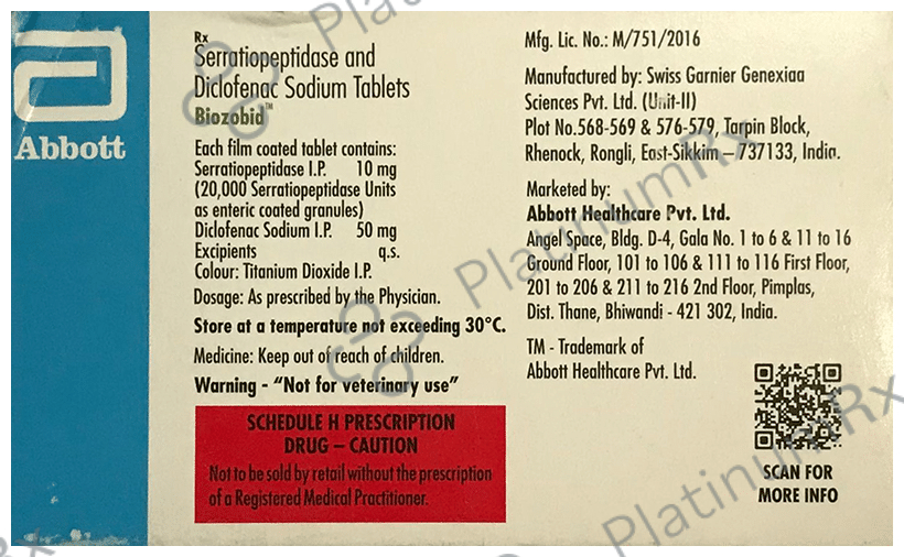 Biozobid 50mg/10mg Tablet