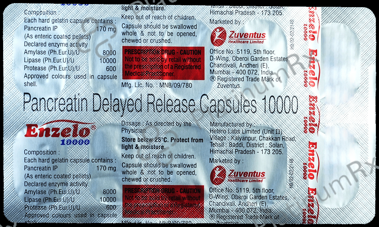 Enzelo 10000 170mg Capsule DR 10s