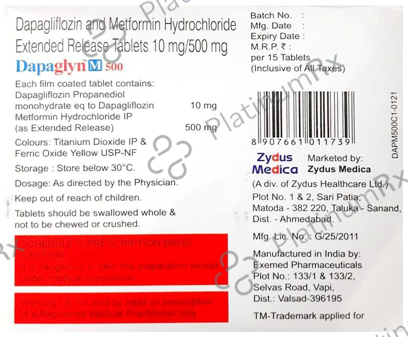 Dapaglyn M 10/500mg Tablet ER 15s