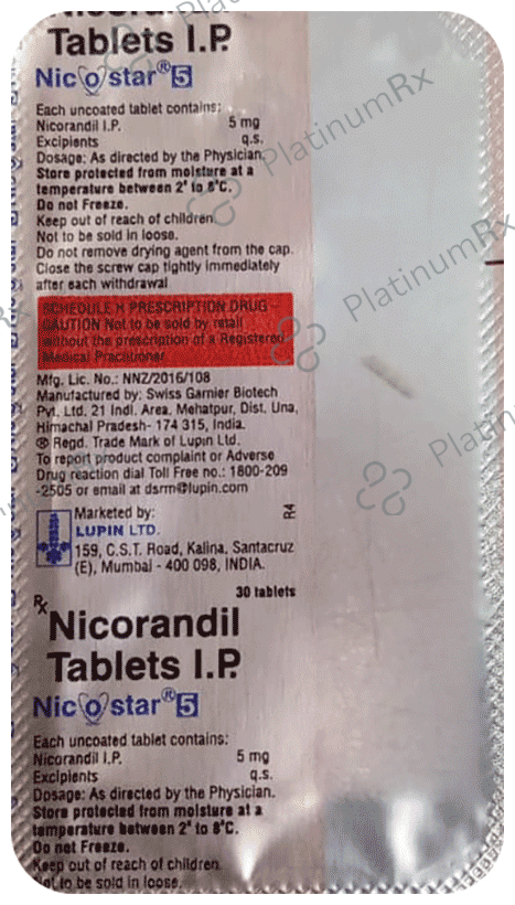 Nicostar 5mg Tablet 30s