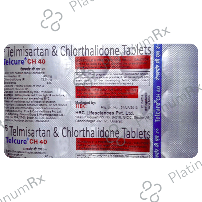 Telcure CH 40mg/12.5mg Tablet 10 Tablet