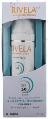 Rivela Sunscreen with Vitamin E - Broad Spectrum UVA/UVB Lotion SPF 50