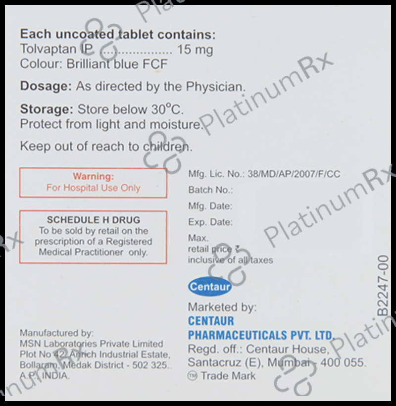 Tvaptan 15mg Tab 4s