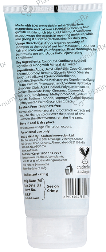 Azafran Organics Aqua Halo Scalp Rejuvenating Shampoo 200 gm