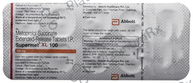 Supermet XL 100mg Tablet ER 10s