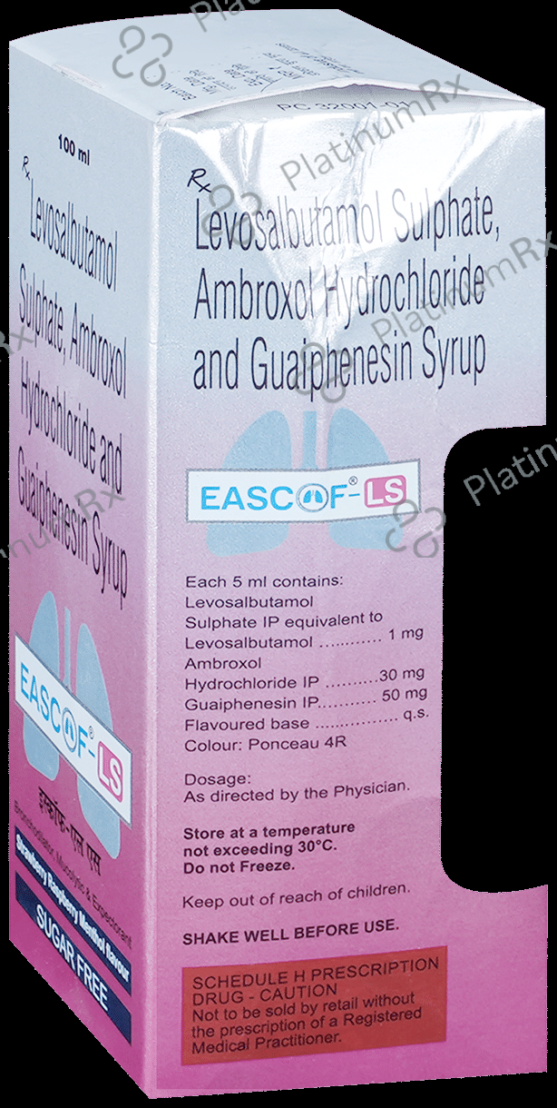 Eascof-LS Syrup Strawberry Raspberry Menthol Sugar Free
