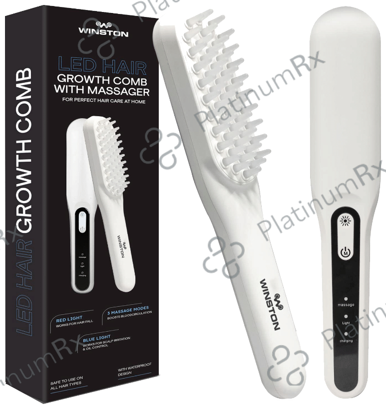 Winston LED Hair Growth Comb with Massager White