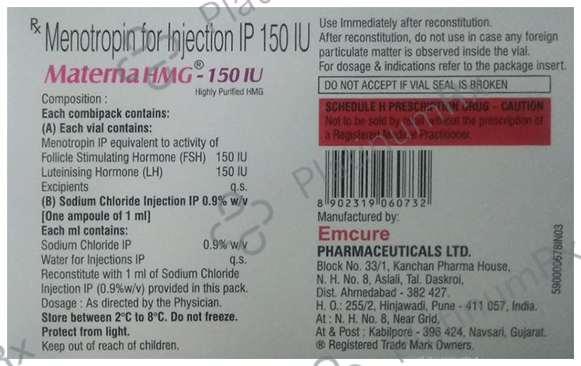 Materna Hmg 150i.u Injection