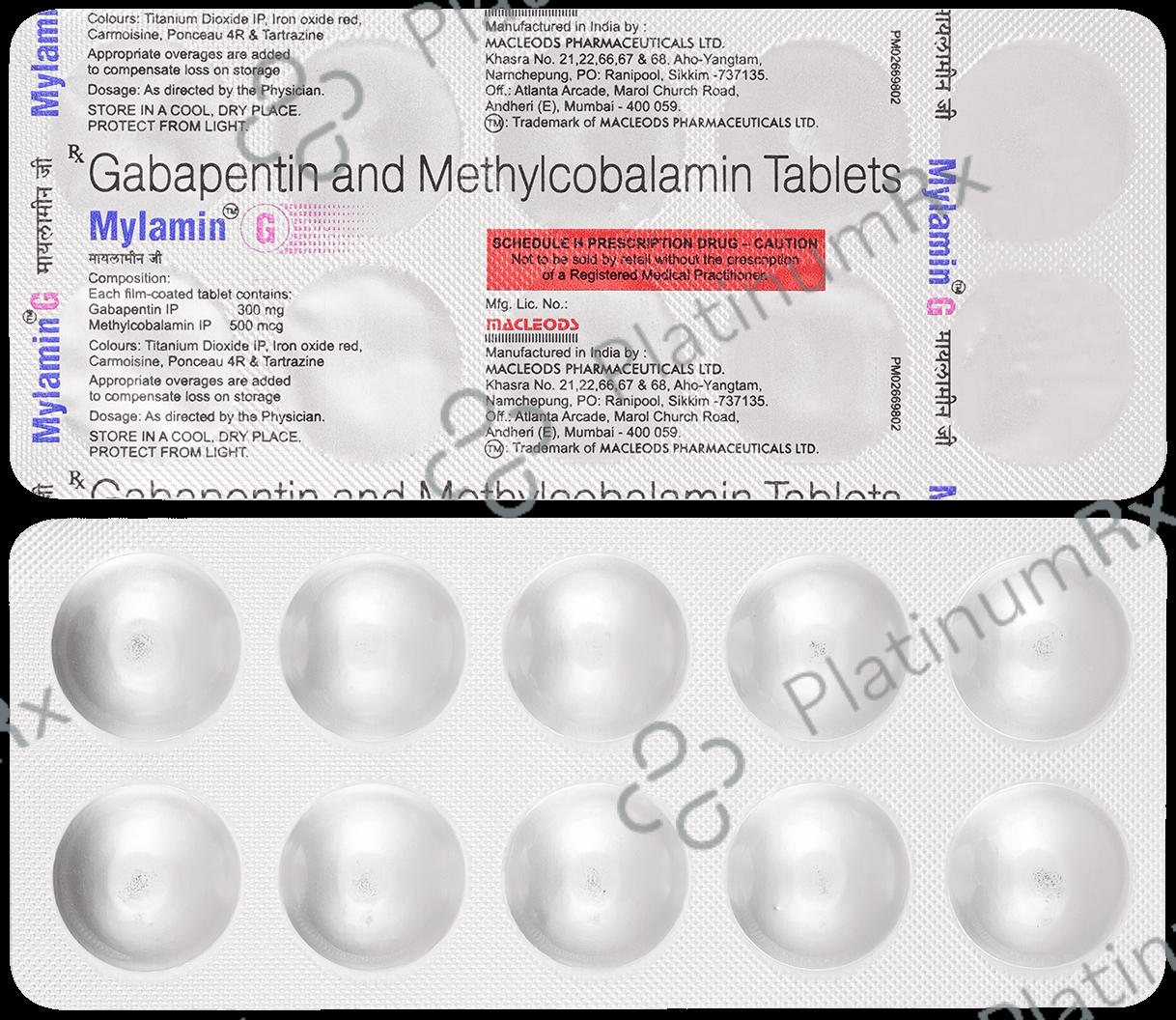 Mylamin G 300mg/500mcg Tablet