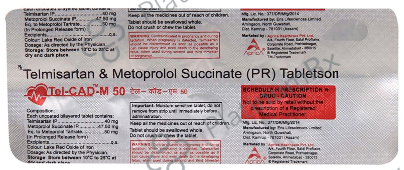 Tel Cad M 40 mg/50 mg Tablet