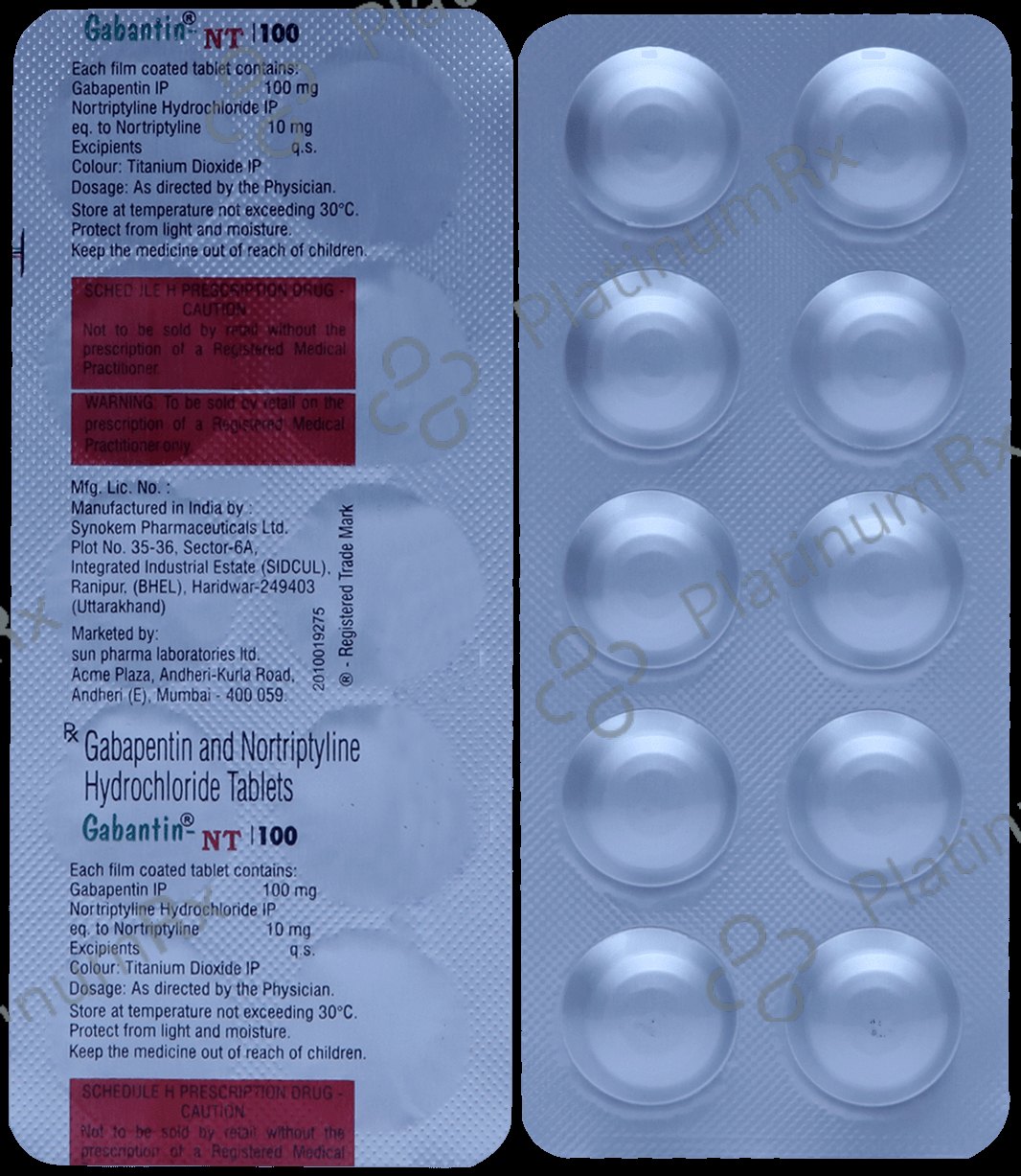 Gabantin NT 100/10mg Tablet 10s