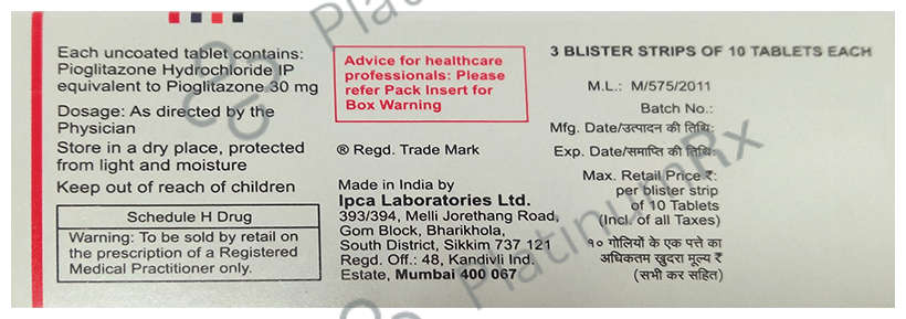 Piomed 30mg Tablet 10s