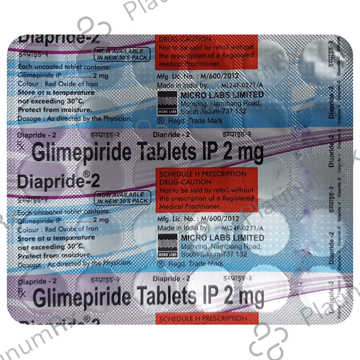 Diapride 2mg Tablet 30s