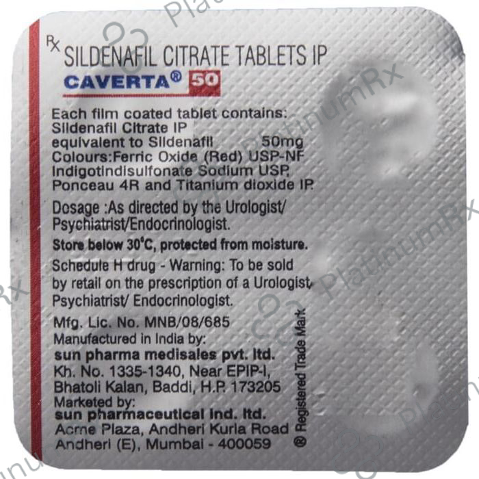 Caverta 50mg Tablet 4s