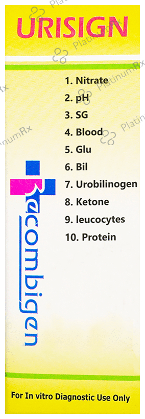 Recombigen Urisign 10 Parameter Reagent Strips For Urinalysis Urine Test Strip
