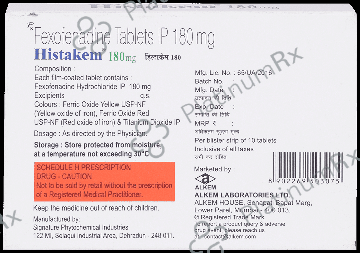Histakem 180mg Tablet