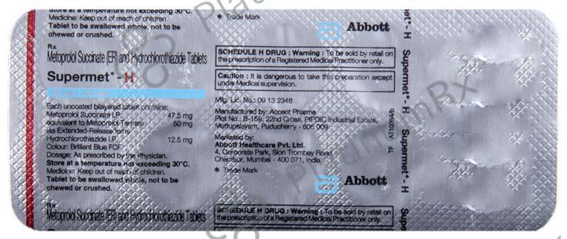 Supermet H 12.5/47.5mg Tablet 10s