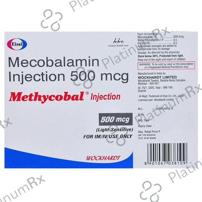 Methycobal 500mcg Injection 1ml