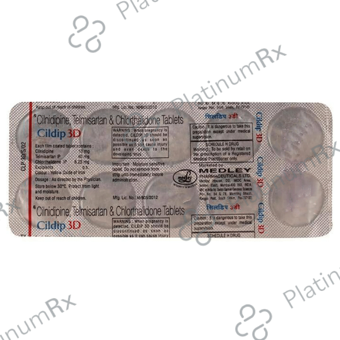 Cildip 3D 6.25/10/40mg Tablet 10s