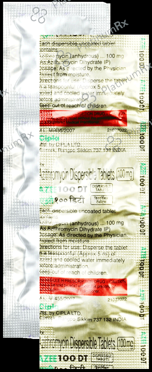 Azee 100mg Tablet DT 3s