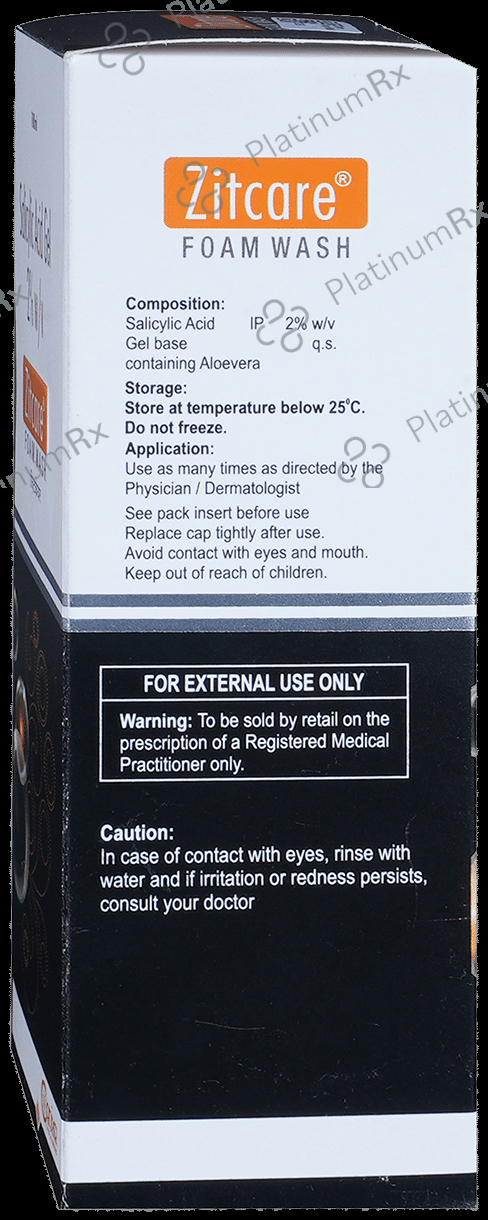 Zitcare 2% Foam Wash Gel 100ml