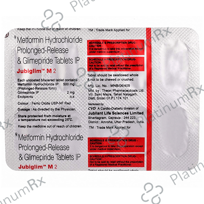 Jubiglim M 2 Tablet PR 10 Tablet PR