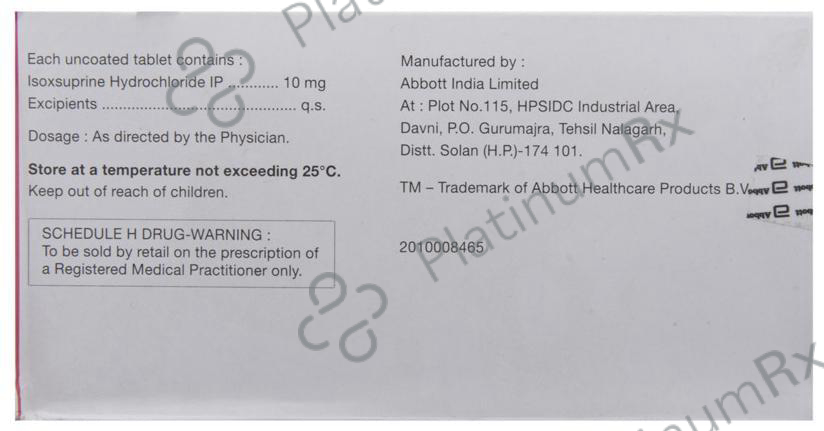 Duvadilan 10mg Tablet 50s