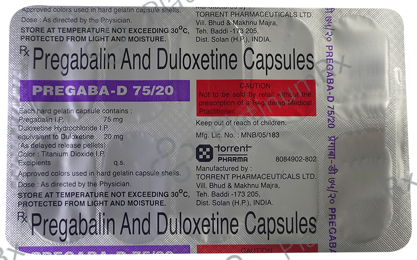 Pregaba D 75/20mg Capsule DR 10s