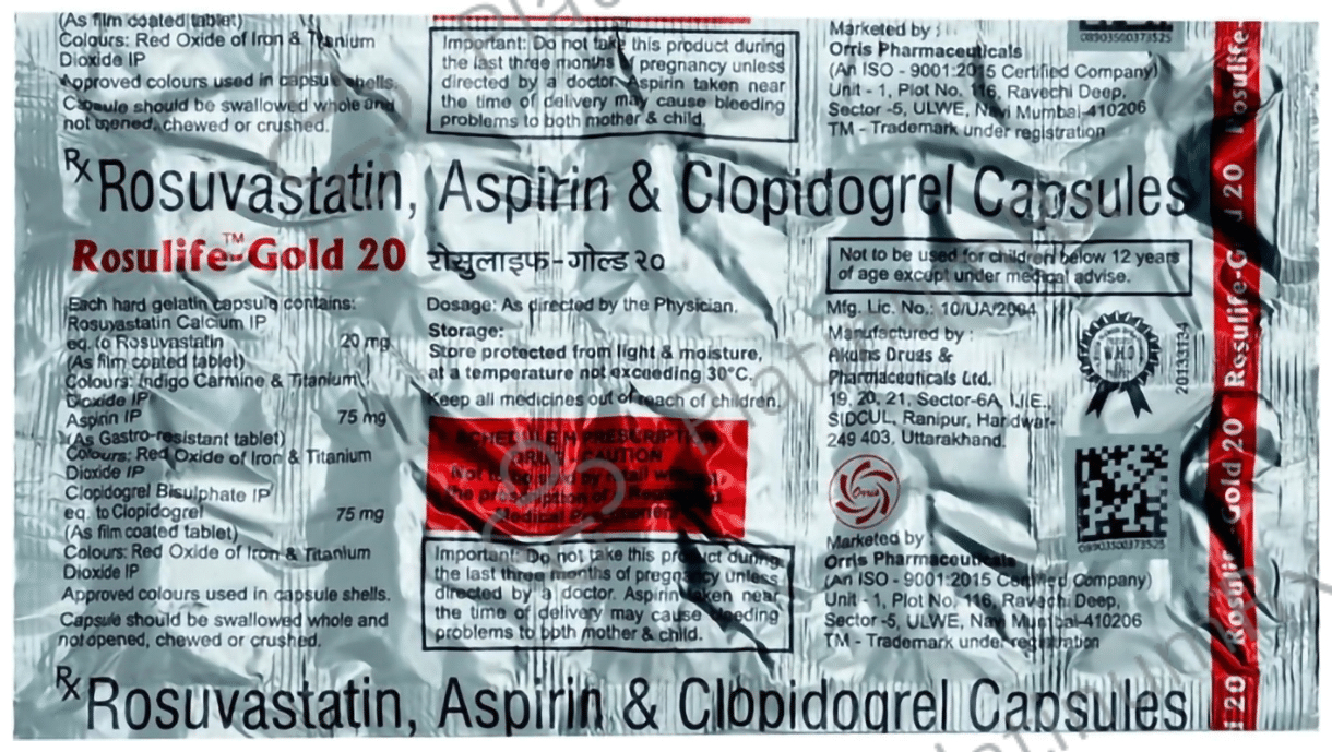 Rosulife Gold 75/20/75mg Capsule 10s