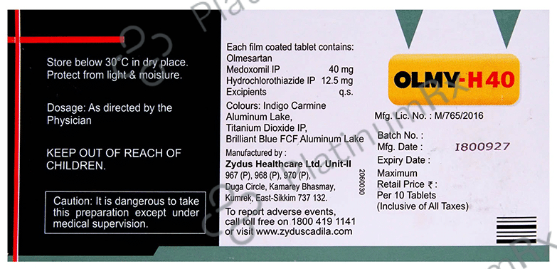 Olmy H 40 12.5/40mg Tablet 10s