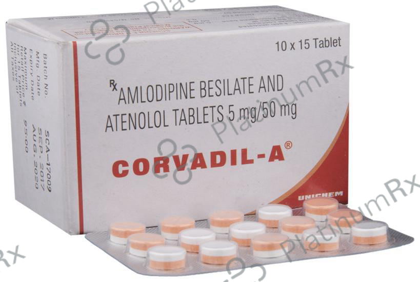 Corvadil A 5/50mg Tablet 15s