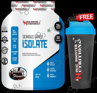 Animal Booster Nutrition Serious Whey Isolate Protein Powder Chocolate with Shaker Free